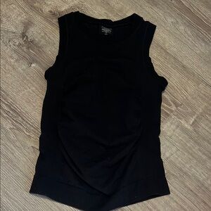Athleta Black Sleeveless Top, Ruched Sides